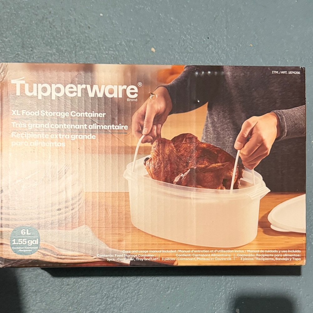 Tupperware turkey ham Large White Storage Container plastic